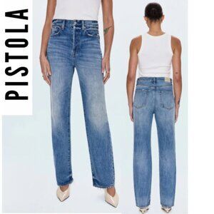 Pistola Petite Cassie Super High Rise Straight Jeans, Size 28 Serpentine Vintage